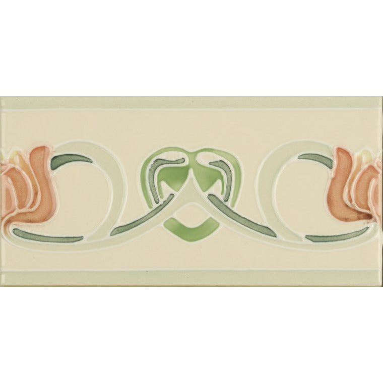 Lotus Flower Border on Country White , 152 x 76 x 7