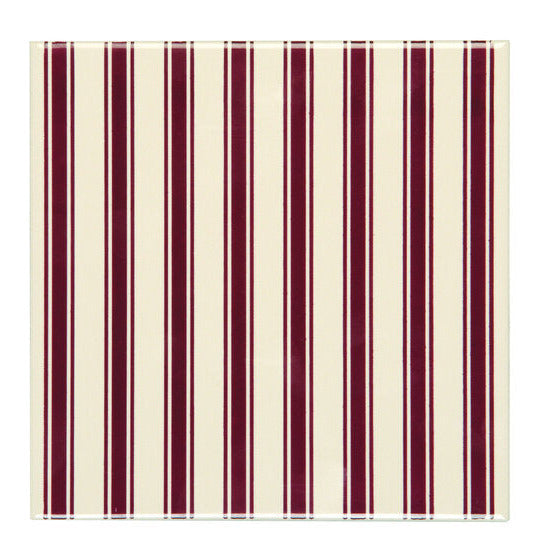Regency Stripe Burgundy on Country White 152 x 152