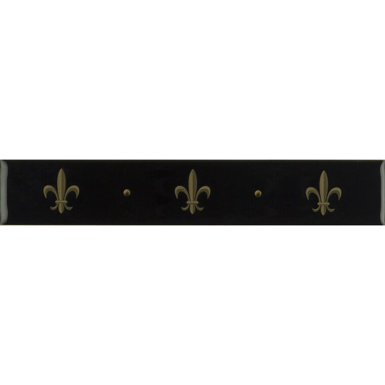 Fleur De Lis Gold on Jet Black 152 x 25