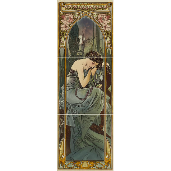 Nocturnal Slumber LH 3-tile Set on Country White 152 x 152