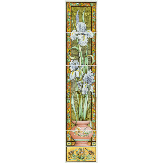 Blue Iris 5-tile set on Brilliant White, 152 x 152 x 7 per tile
