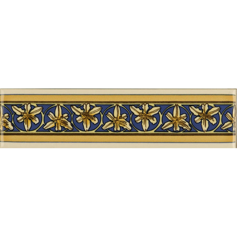 Orchid Quarter Tile on Country White 152 x 38