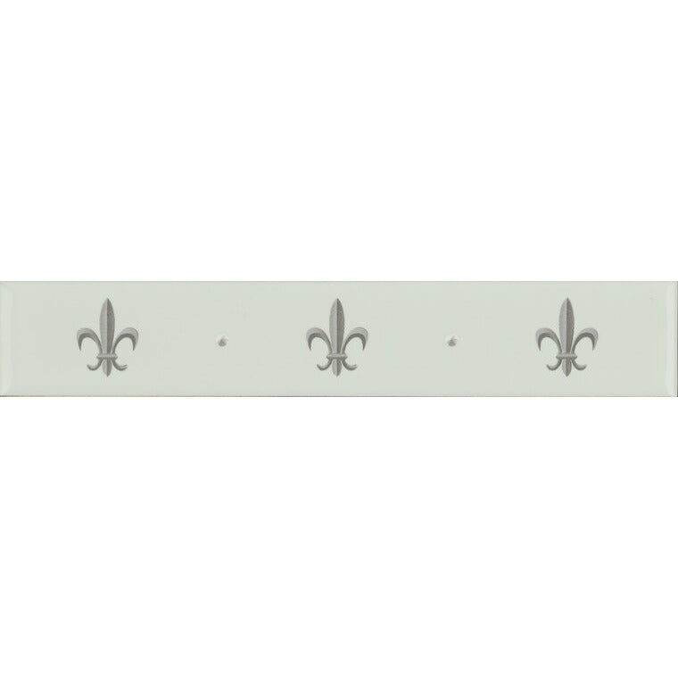 Fleur De Lis Platinum on Brilliant White 152 x 25