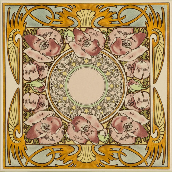 Nocturnal Slumber Single Floral Tile on Country White 152 x 152