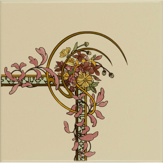 Spring RH Corner Tile on Country White 152 x 152