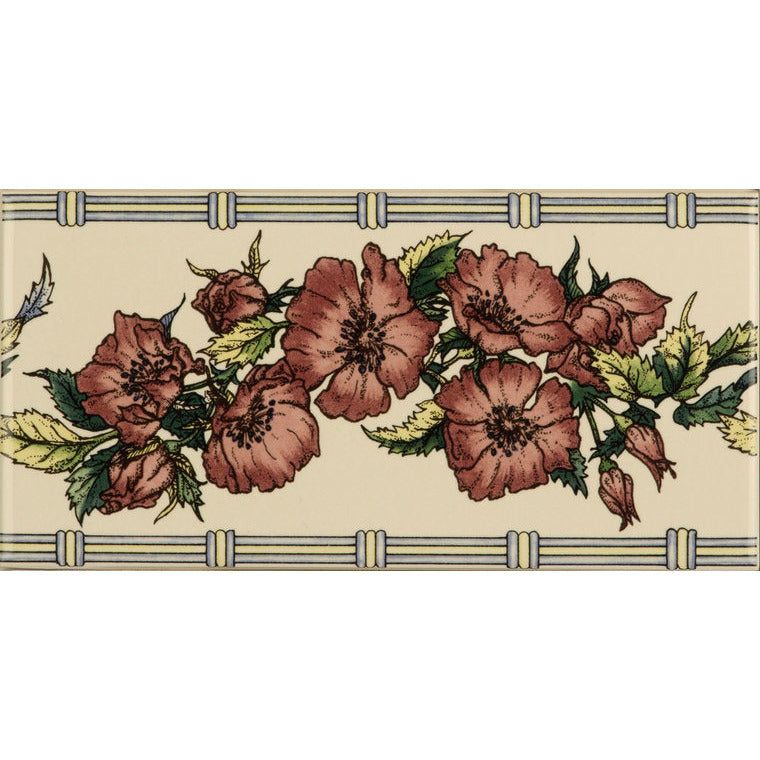 Corded Poppies Red 152 x 76