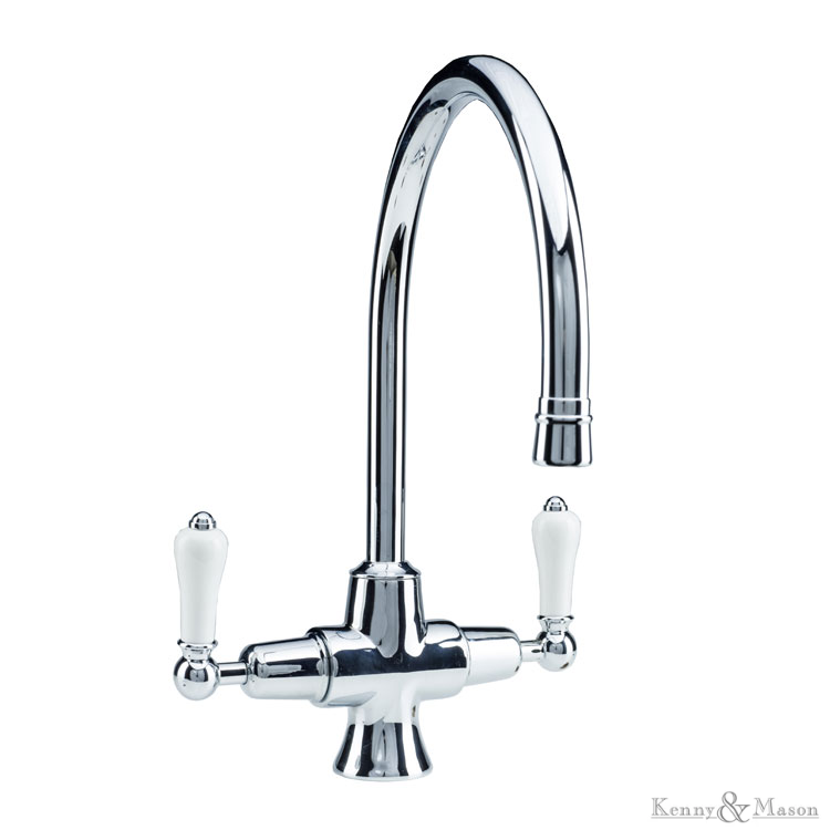Discovery - Block Kitchen Mixer - White Lever