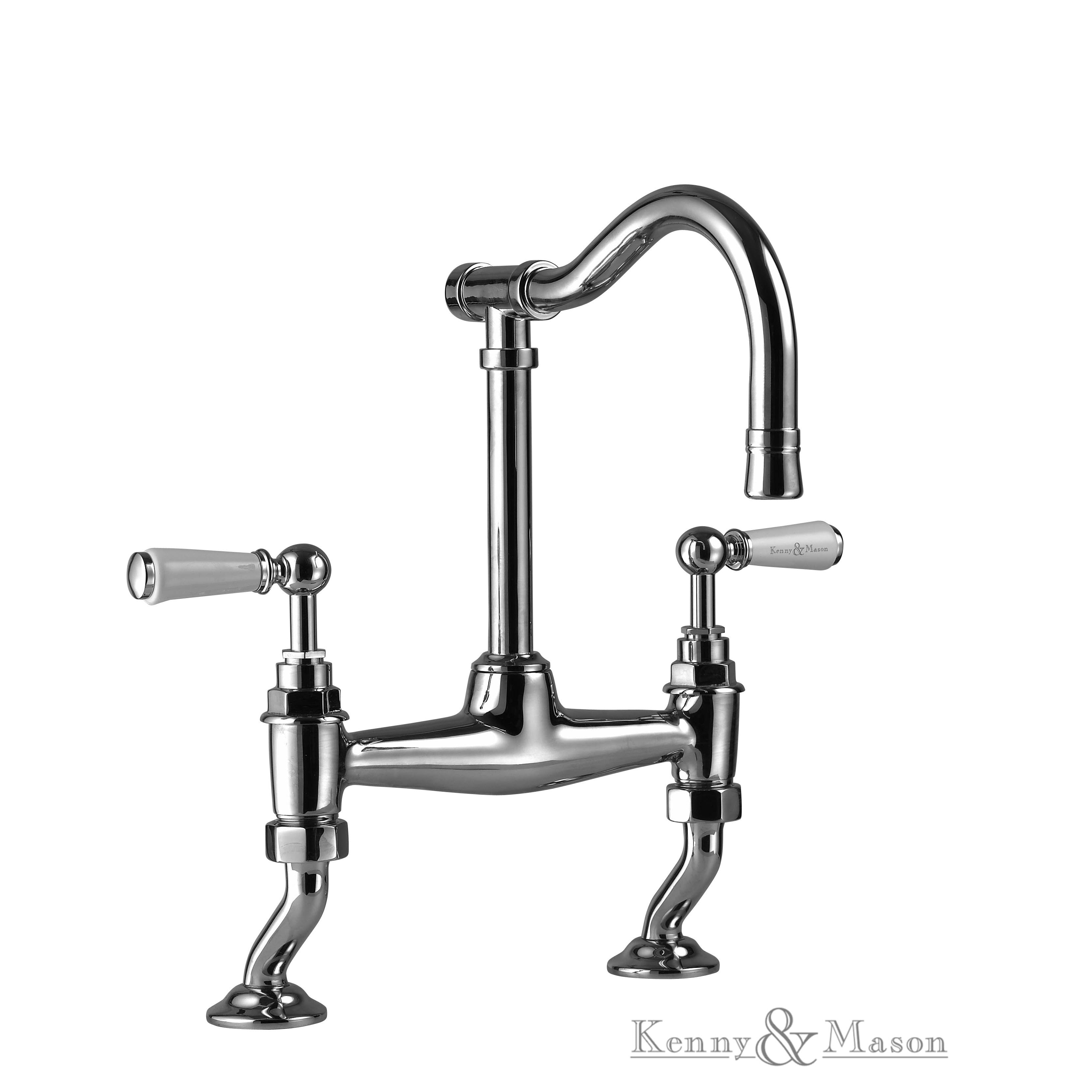 Kitchen Range - Bridge Mixer French Spout - White Levers
