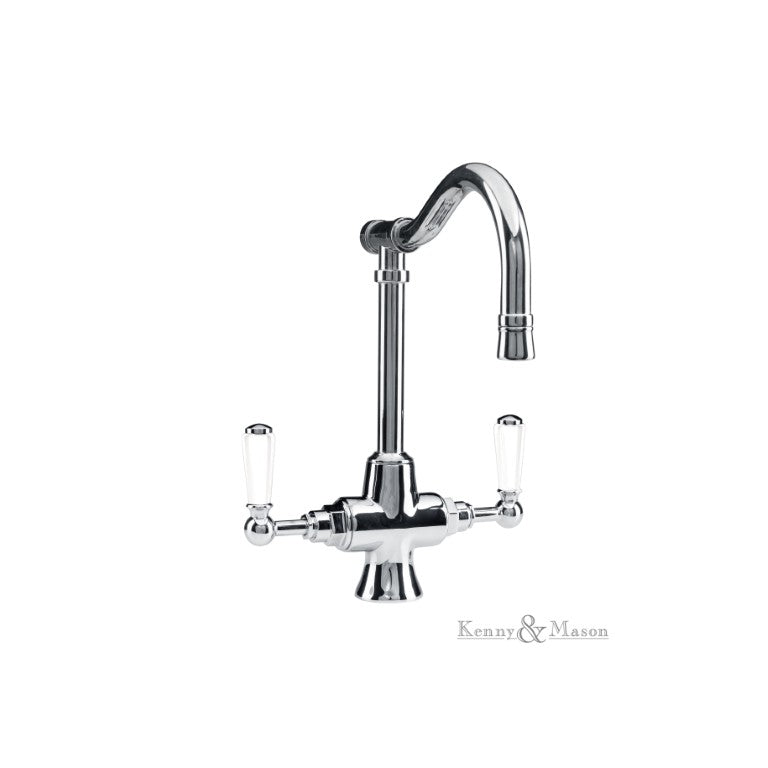 Kitchen Range - Block Kitchen Mixer - White Levers