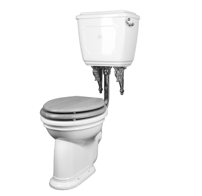 Oxford Low Level Toilet With Handle - Horizontal Outlet