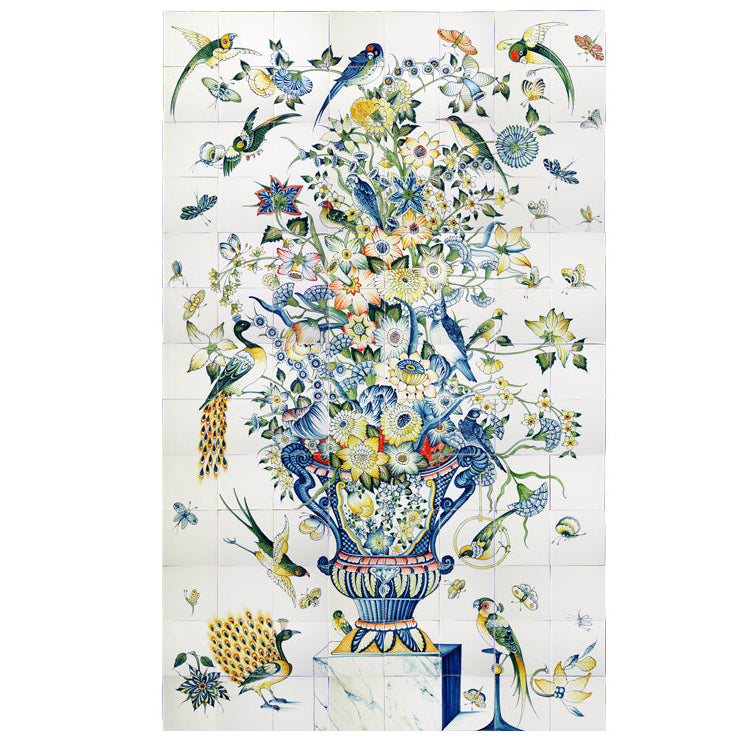Bloemenvaas met vogels 1690 x 1040 x 8