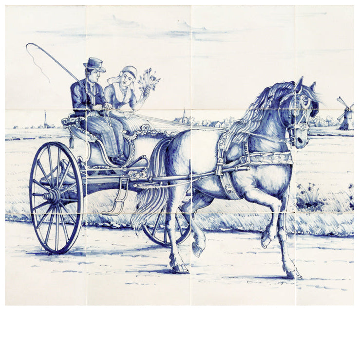 Fries paard met sjees 390 x 520 x 8