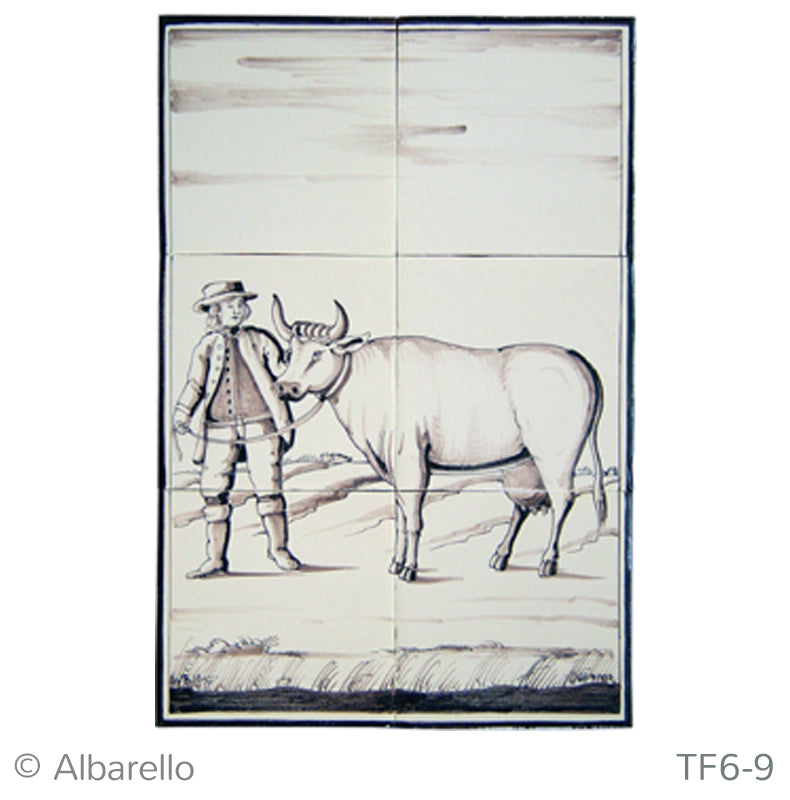 Koe met boer 390 x 260 x 8
