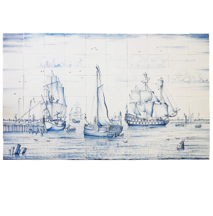 Scheepstafereel ca. 1775 - 780 x 1300 x 8