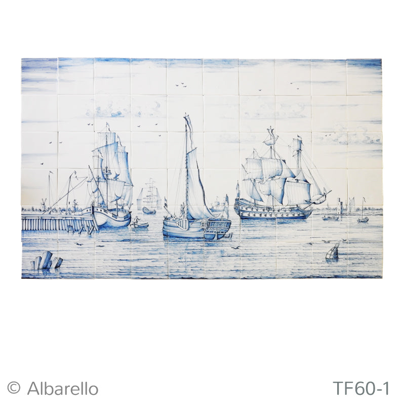 Scheepstafereel ca. 1775 - 780 x 1300 x 8