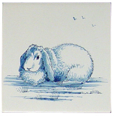 Konijn 1 Blauw (Dieren rond de boerderij) 130 x 130 x 8