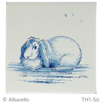 Konijn 1 Blauw (Dieren rond de boerderij) 130 x 130 x 8