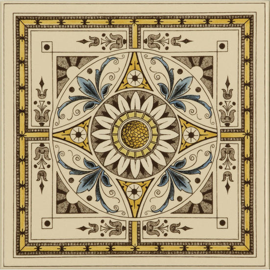 Symmetrical Classical Pattern on Country White , 152 x 152 x 7