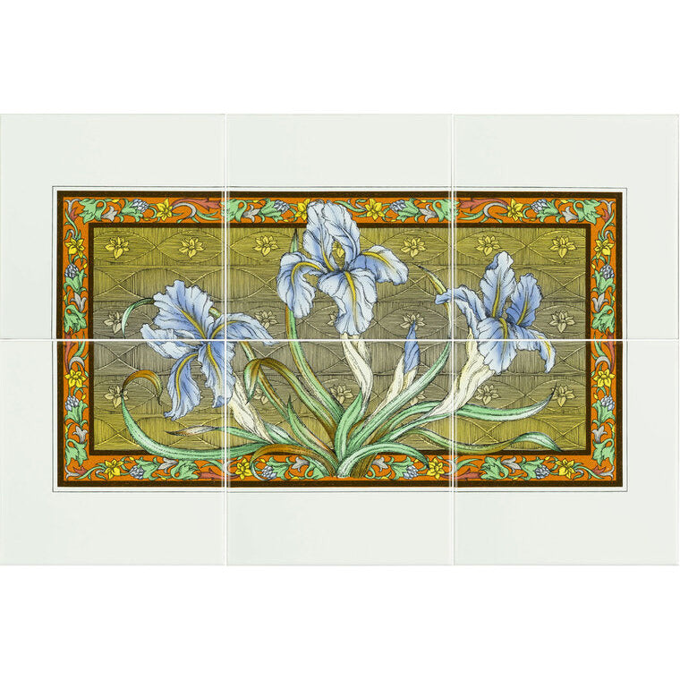 Blue Iris 6-tile panel on Brilliant White, 152 x 152 x 7 per tile