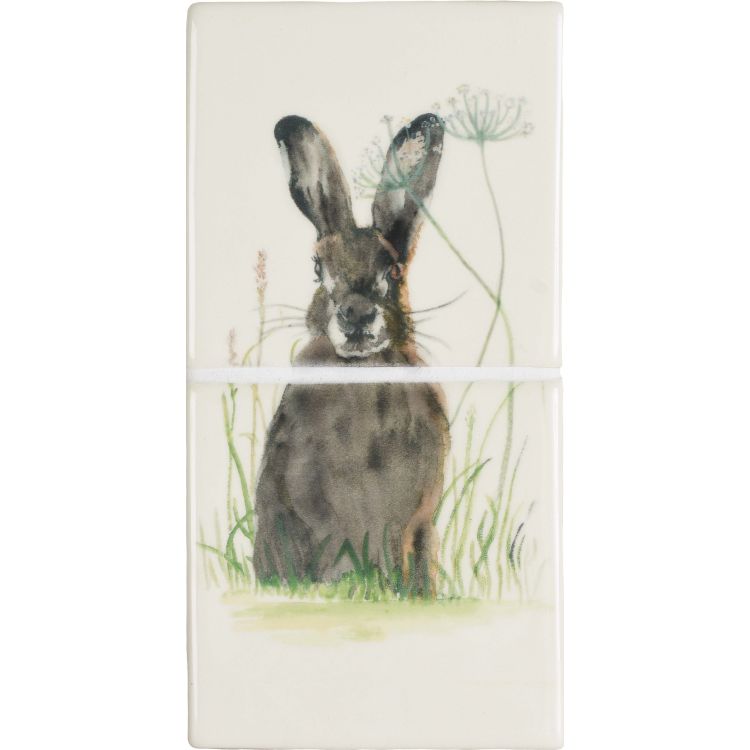 Hare in Hiding 2 Tile Panel 246 x 123 x 10