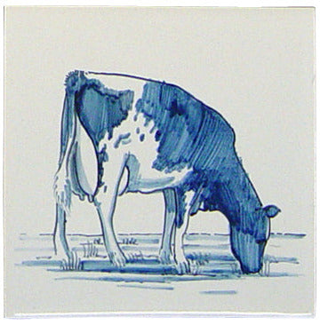 Koe 1 Blauw (Dieren rond de boerderij) 130 x 130