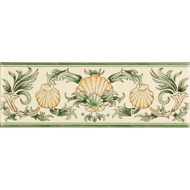 Scallop Shells Green & Buff 152 x 50