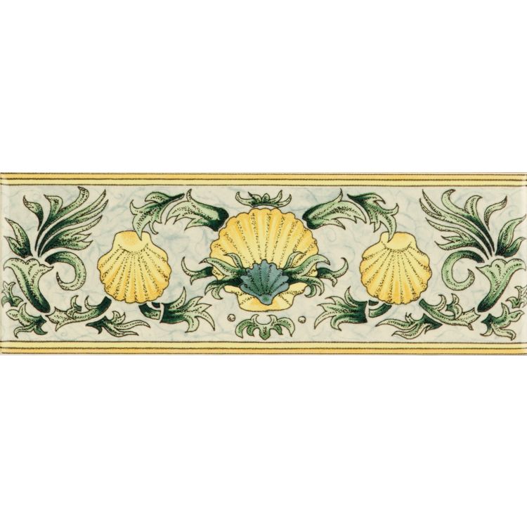 Scallop Shells Blue & Yellow 152 x 50