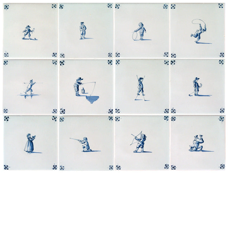 Kinderspelen enkel - 130 x 130 set (12 stuks) M/X