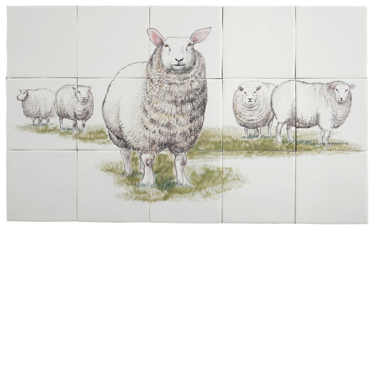 Schapen in weide 390 x 650 x 8