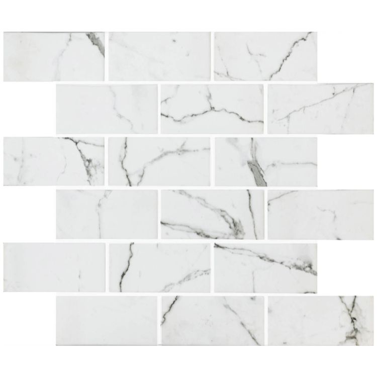 Torcello White Brickbond 298 x 298 x 5